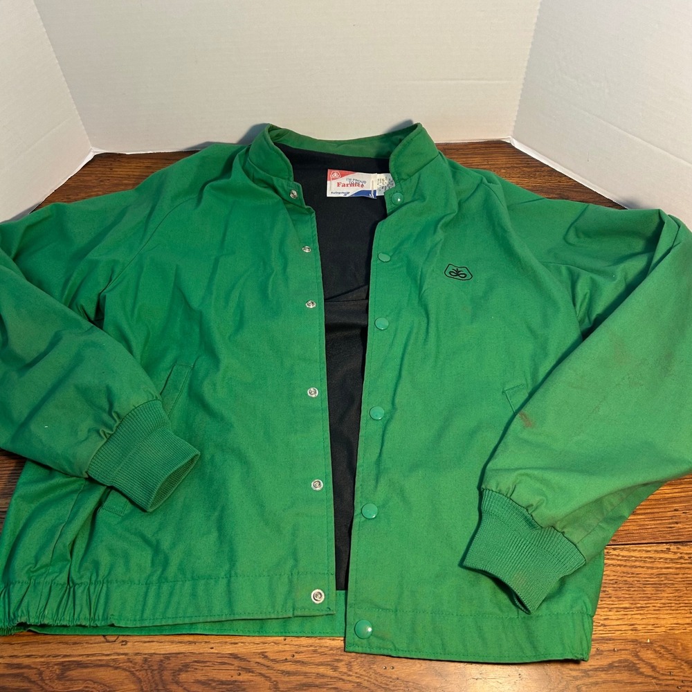 Vintage Swingster Pioneer Seed Farmer Jacket Green Mens Medium USA Made see pics